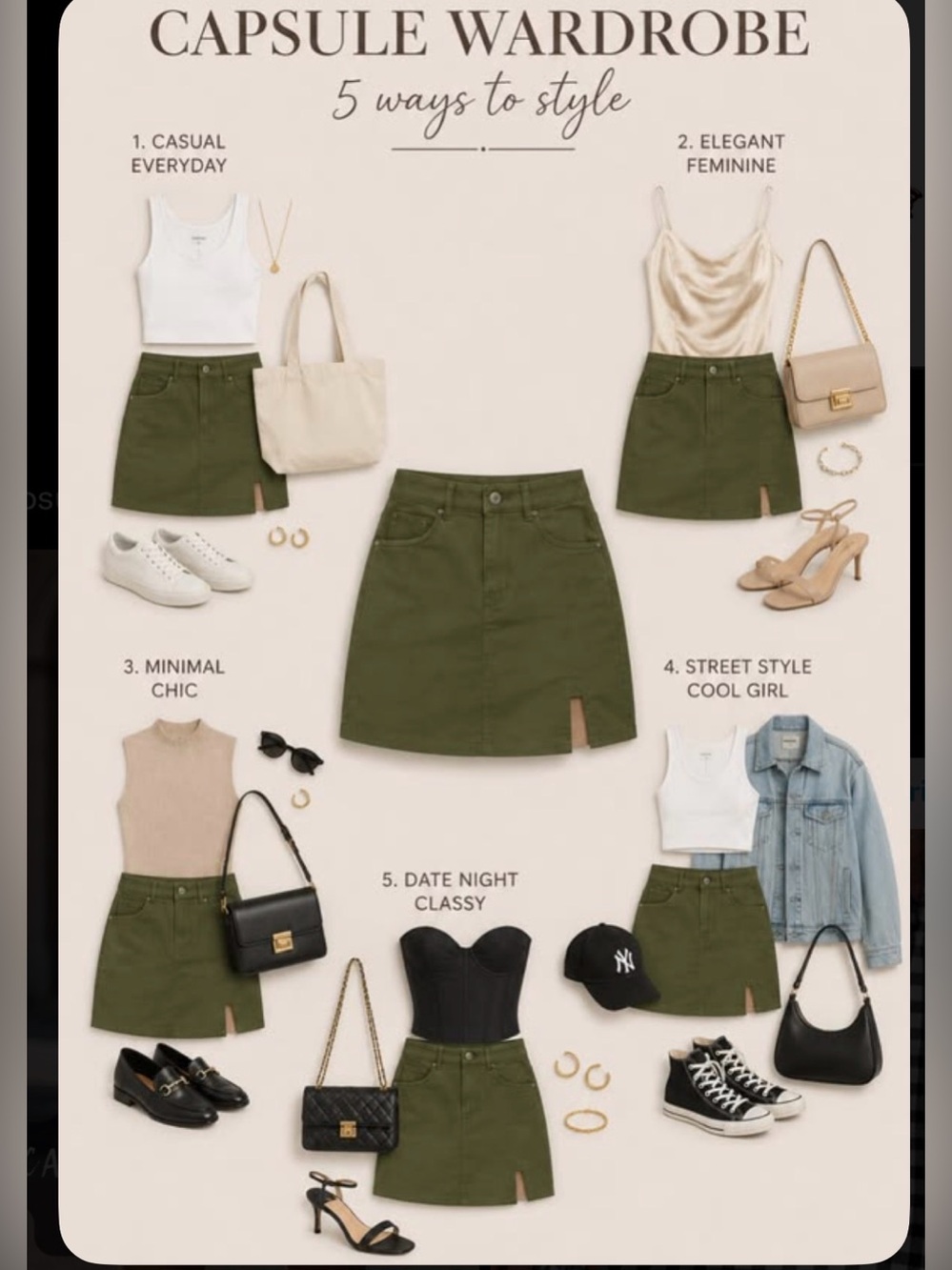 Banana Republic "Portia" Vegan Suede Utility Mini Skirt Sz 8 Cargo Green EUC - Picture 1 of 12